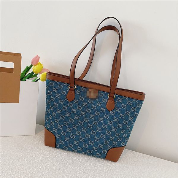 

70% off luxury design handbag large capacity denim shoulder women's 2021 gujia laohua hand fashion texture portable commuting bag khbf