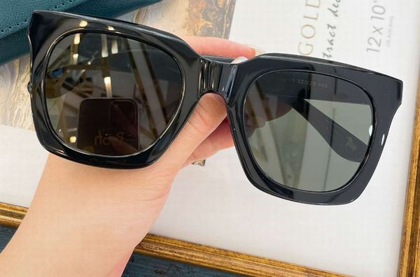 

square sunglasses black grey lens 52mm women fashion sun glasses with box, White;black