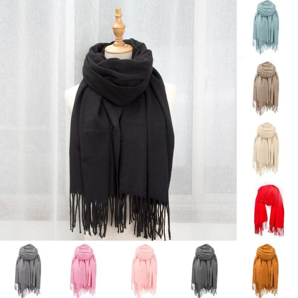 

scarves scarf women hijab designer clothes bandana fashion solid color tassel shawl ponchos y capas mujer echarpe, Blue;gray