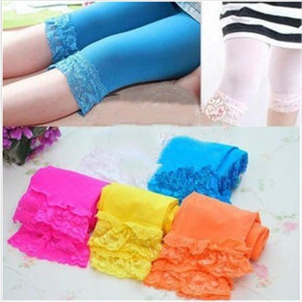 

toddler girls lace velvet leggings summer kids stretch skinny capris pants bottoms solid candy color girl cropped, Blue