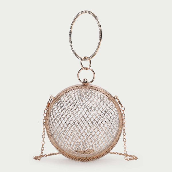 

2021 metal hollow bag female spherical hand carrying chain messenger hand