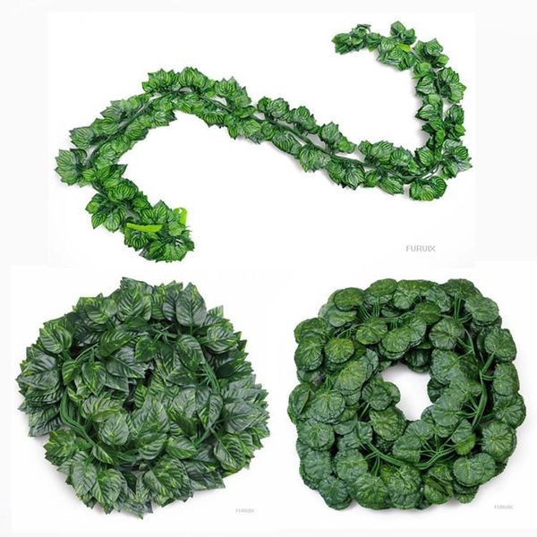 

12pcs home decor artificial ivy leaf garland plants vine fake foliage flowers creeper green ivy wreath