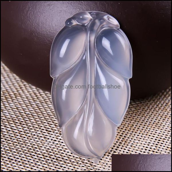 

necklaces & pendants jewelry planted tree leaf jade pendant ice moist and delicate agate chalcedony charms drop delivery 2021 vxnjq, Silver