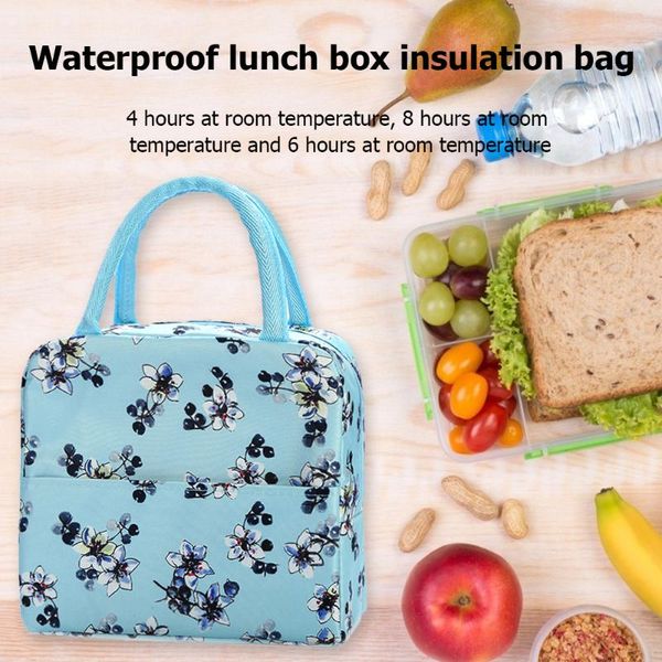 

hanging baskets 2021 waterproof printing lunch bags thermal insulated thickened bento case totes for kids women girls ladies men children