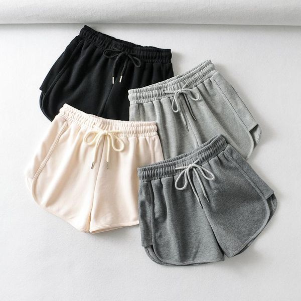

women's shorts bradely michelle 2021 summer arrival solid color mid-waist leg-opening causal streetwear club cool party fitness, White;black