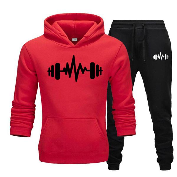 

Men's sportswear with polar lining, Hoodie suit, casual sportswear, et and trousers, indoor warmth in winter, Gray