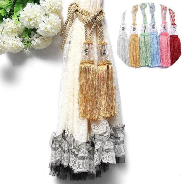 

colorful window crystal bead window tieback curtains decor cotton rope house tassel