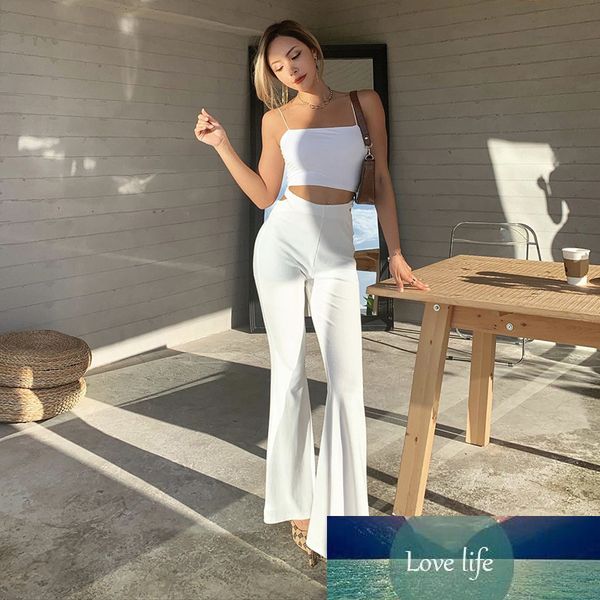 

women solid exercise high waist flare pants female fashion hallow out workout trouser casual slim sports 2020 new, Black;green