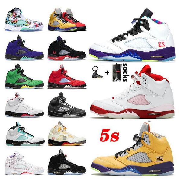 

boots 2021 with box basketball shoes raging bull 5 5s stealth sports jumpman jump man mens women what the anthracite se oregon retro trainer, Black