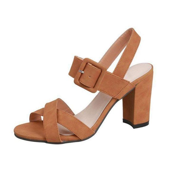 

dress shoes elegant ladies sandals cross-tied plus size women's pumps buckle decoration concise style mdoern fashion female block heels, Black