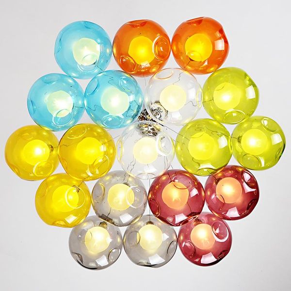 

pendant lamps vintage glass ball gold light lustres lamparas de techo living room decoration nordic home