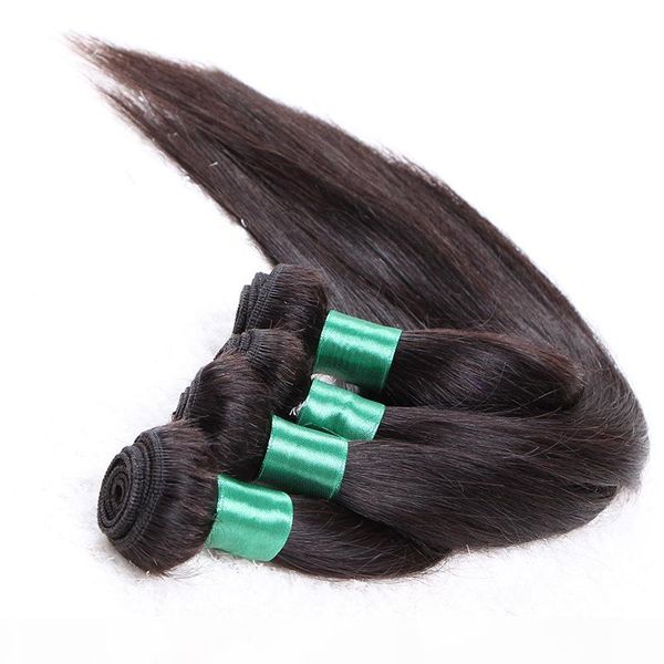 

unprocessed straight wave virgin brazilian hair weave, Black