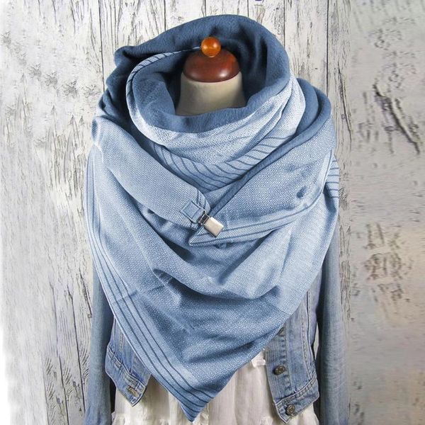 

scarves 2022 fashion women printing button soft wrap casual warm shawls scarf plain foulard femme winter, Blue;gray