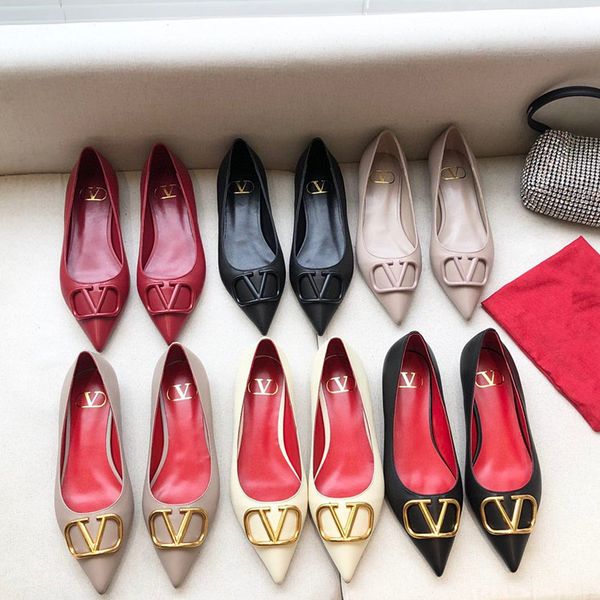 

2021 cowhide luxury designer high heeled boat shoes spring autumn bar banquet woman shoes metal buckle thick heel shoes, Black