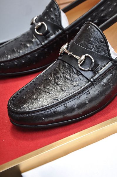 

luxury brand mens oxfords dress casual shoes cow genuine leather office walk footwear grain metal black size 38-45