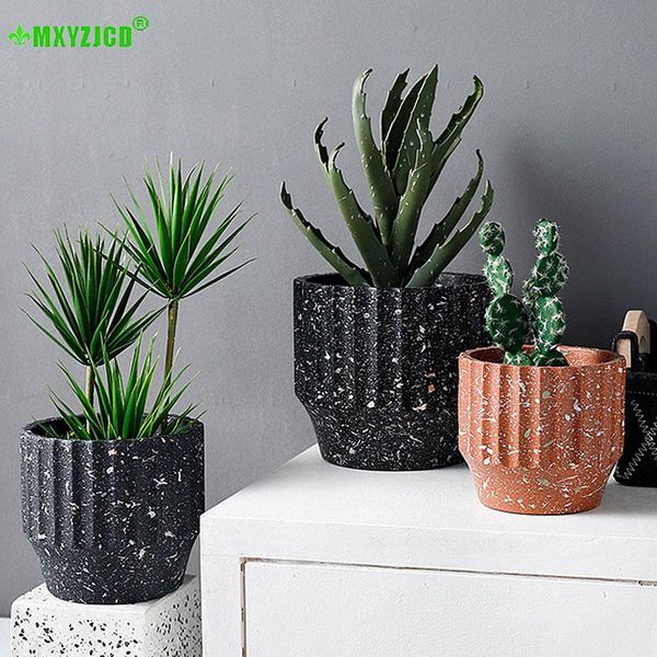 

vases marble pattern cement flower pot succulent plant crafts deskarrangement container home decorations accessories