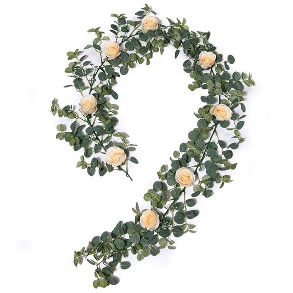 

decorative flowers & wreaths artificial eucalyptus garland greenery leaves wedding backdrop wall decor flower