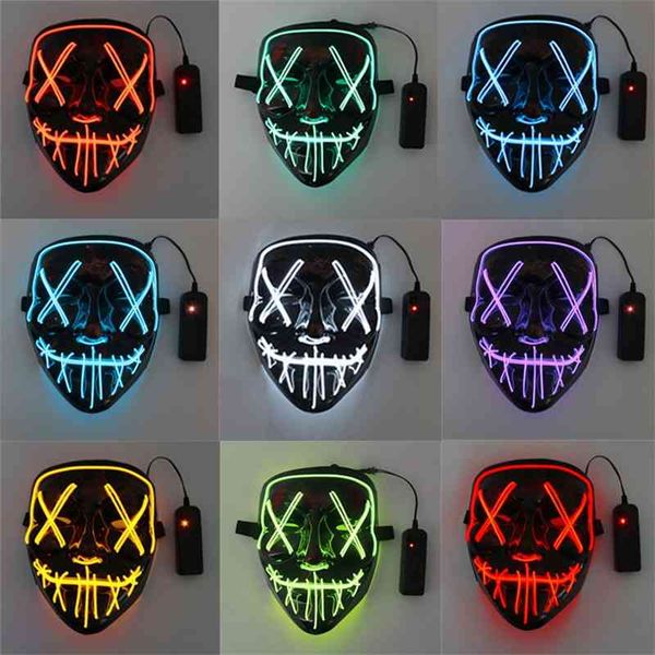 

led halloween costume props el luminous mask masquerade party cold light strip mask