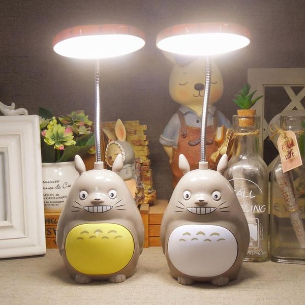 

table lamps modern animal totoro umbrella abs night light children learning led mini cute little lamp birthday gift room decor