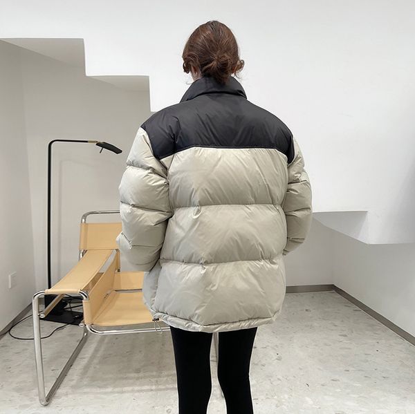 

2021 winter all-color down jacket loose medium length white eiderdown warm coat, Black