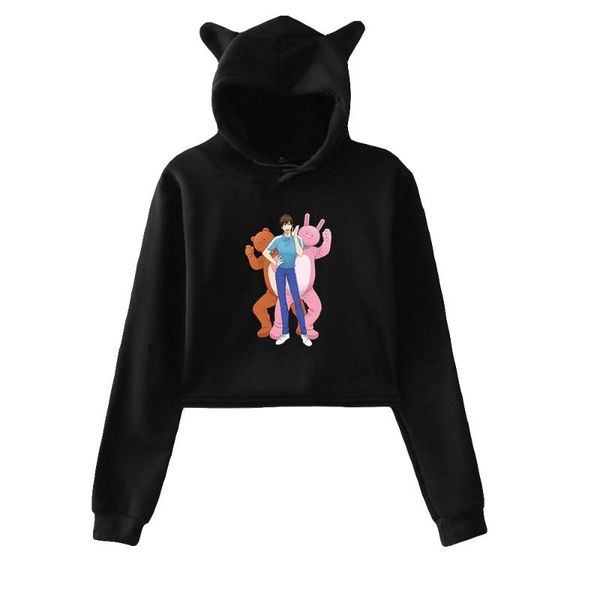 

women's hoodies & sweatshirts 2021 anime lessons with uramichi oniisan 2d print fashion cat ears girl sweatshirt clothes, Black