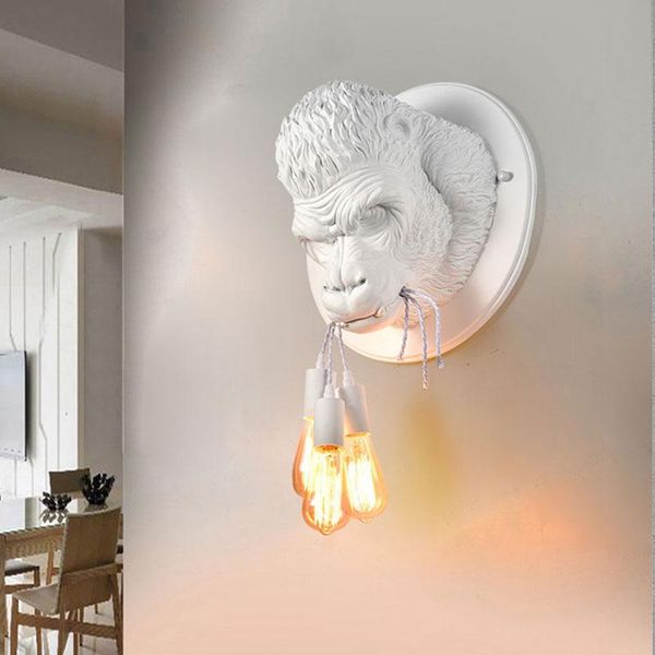 

wall lamp nordic resin gorilla sconce retro modern led bedroom bedside lights home decor lighting