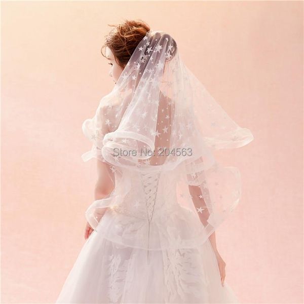 

bridal veils stunning 1.5 meters long wedding with star without comb, Black