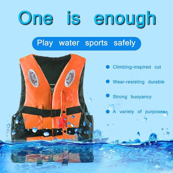 

life vest & buoy swimming boating ski drifting with whistle m-xxxl sizes water sports man kids polyester adult