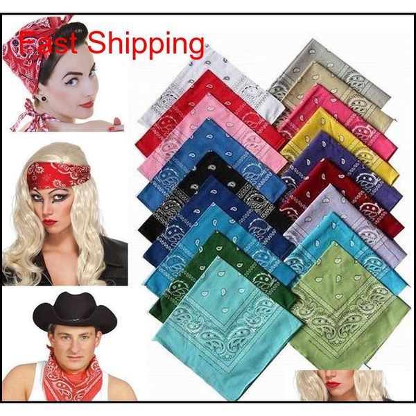 

assorted bandanas 56*56cm 100% cotton novelty double sided print paisley cowboy bandana party favor scarf headb jllrrr bdesybag, Silver