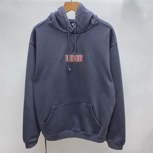 

2021 new autumn winter cotton pullovers box embroidery kith hoodie men women 1:1 apricot black sweatshirts 3gmt