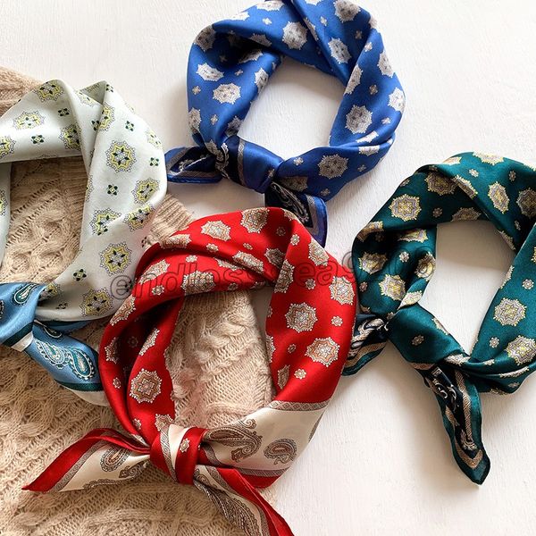 

2021 fashion 100% silk beach color dots towel square scarf scarves new print spring bandanna luxury 53*53cm carriage shawl, Blue;gray