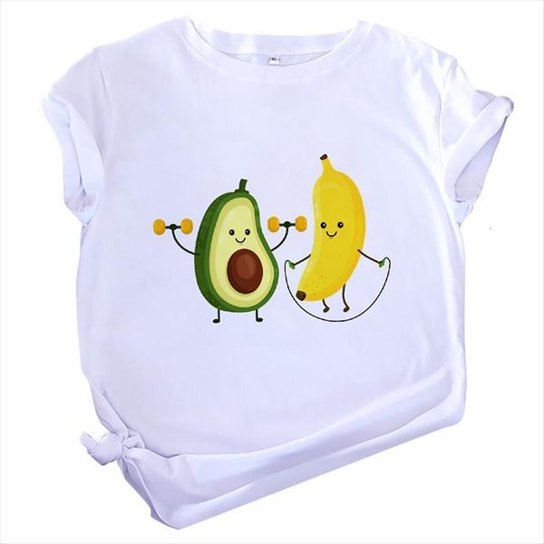 

summer funny banana printed womens t shirt short sleeve o neck white female tee
