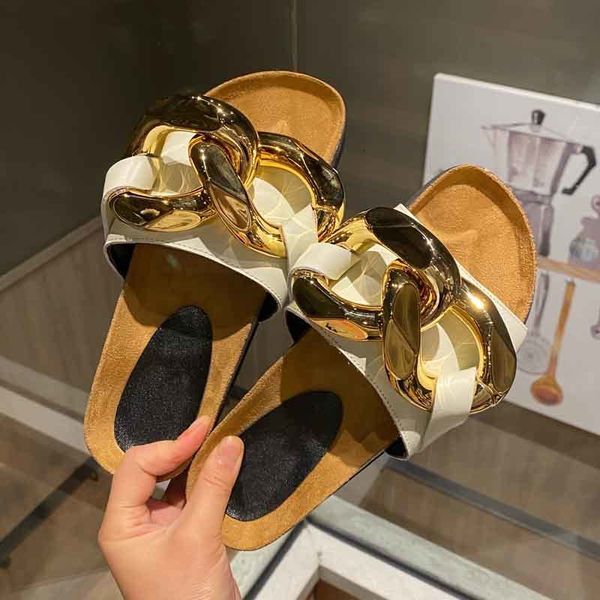 

slippers women's slippers woman summer outdoors wear leather sandals women's shoes qsuh, Black