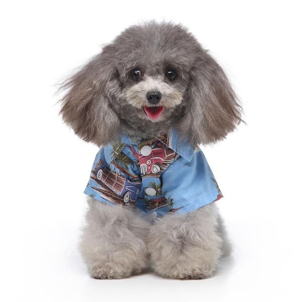 

dog apparel pet hawaiian styles summer clothes short sleeve t-shirt nice floral printed beach casual shirt cat blouse