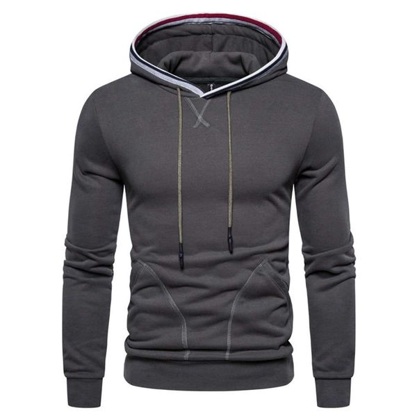 

new cotton solid color slim pullover men's sweater quality coat, Black