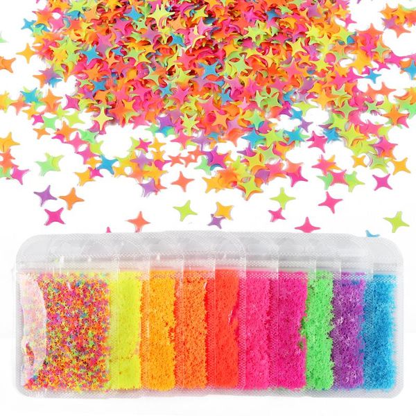 

nail art kits 10colors/set charms sequins star/letter/heart spangles shiny 3d sparkly flake slice nails manicure decoration glitter