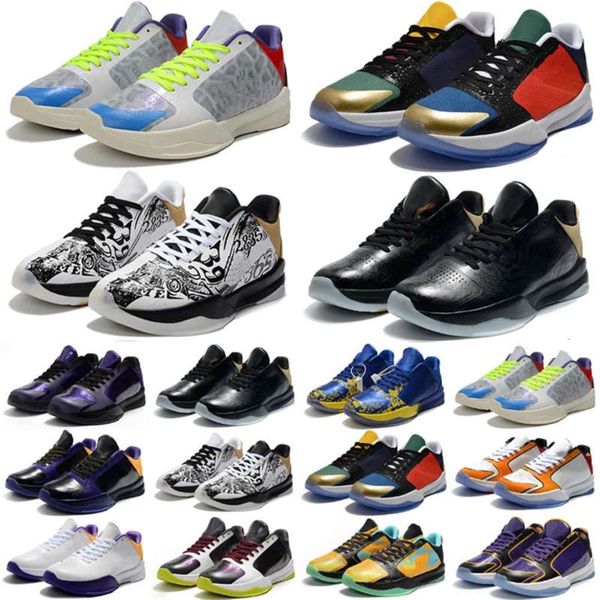 

kids women mens basketball shoes mamba v metallic gold multi color sneaker 5 5s protro black five sneakers size 36-4 yuduojiaju