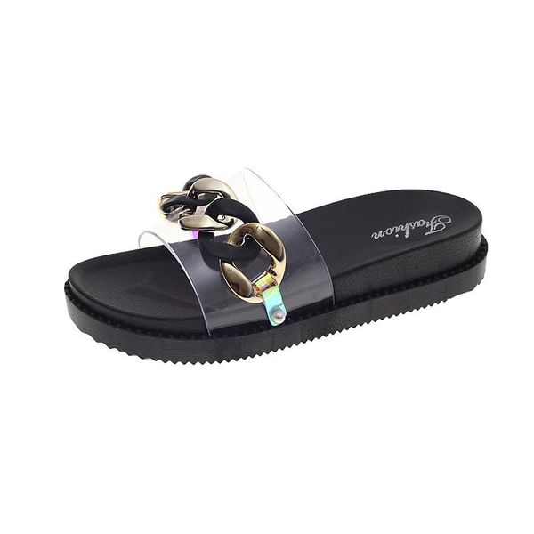 

slippers women home comfortable sandals and thick-soled indoor outdoor, Black