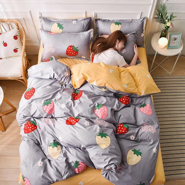 

bedding sets modern set 4pcs bed summer green cool ab side sheet duvet cover leaf linen 2021 fashion covers
