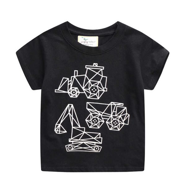 Springen Meter Ankunft Tiere Drucken 3D Baumwolle Jungen Mädchen T-shirts Baby Kleidung Sommer Kinder T-shirts Tops 210529