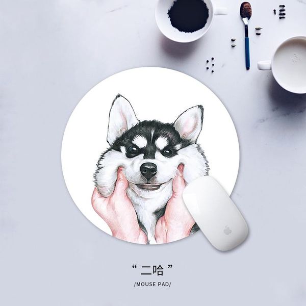 

mouse pads & wrist rests [hfsecurity] round cute 20cm rubber mousepad for optical trackball gaming husky cat rabit mat