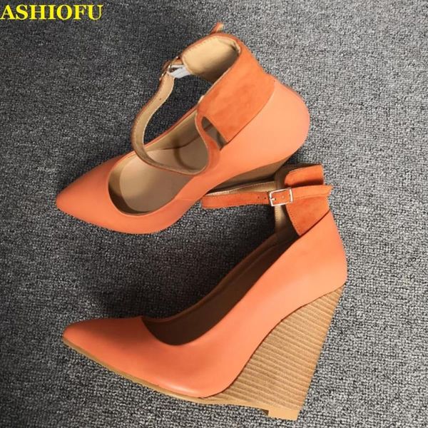 

dress shoes ashiofu handmade real pos ladies wadge heel pumps party prom daily wear evening fashion court, Black