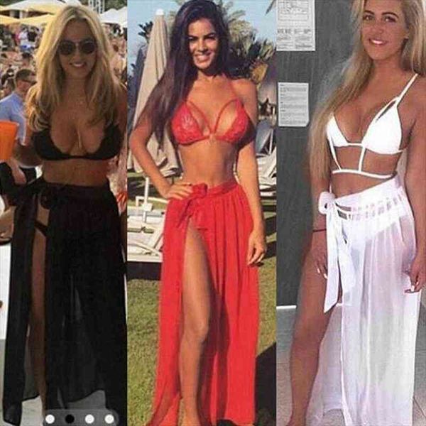 

womens swim wear bikini cover up female summer sheer beach mini wrap mesh skirt sarong pareo shorts cover-ups, White;black