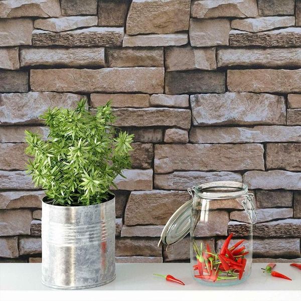 

wallpapers 3d brown stones wallpaper for bedroom living room pvc coffee roll h5o1