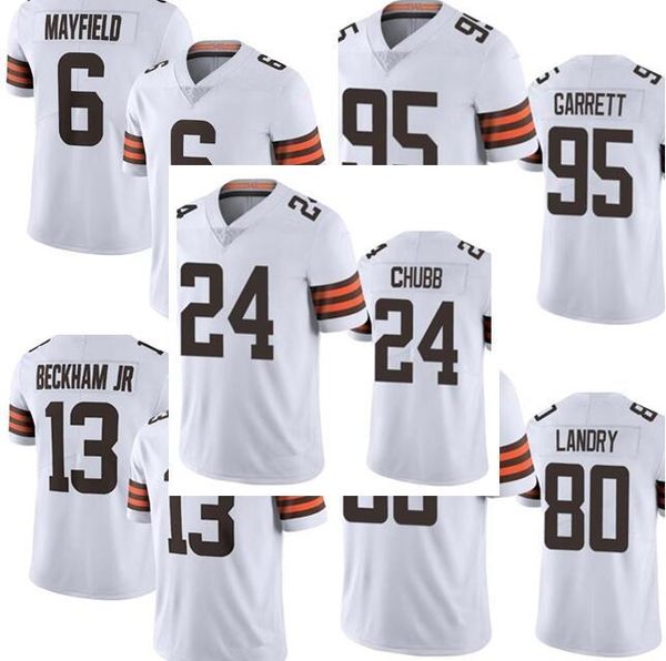 

2021 men football 95 myles garrett 24 nick chubb 6 baker mayfield 80 jarvis landry 13 odell beckham jr stitched jerseys, Black;red