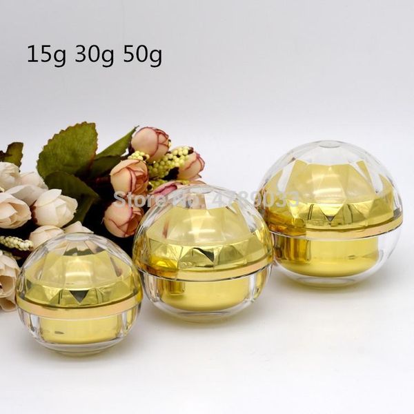 

15g 30g 50g acrylic cosmetic containers empty refillable jar with sealed lids for travel home cosmetics makeup creams lotions