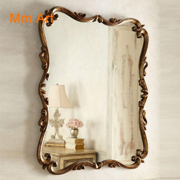 

mirrors craft mirror european styleretro makeup light luxury wall hanging carved decorative bathroom dressing
