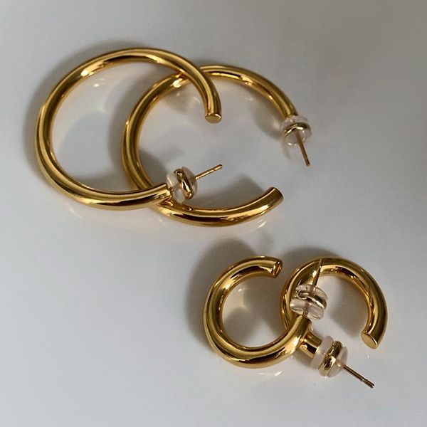 

hoop & huggie timeless wonder brass geo earrings women statement jewelry punk cocktail gothic ins runway designer trendy party 3355, Golden;silver