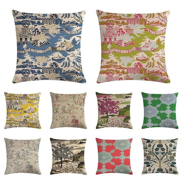

cushion/decorative pillow antique house cushion cover pine flower linen car chair office decoration household 45x45cm