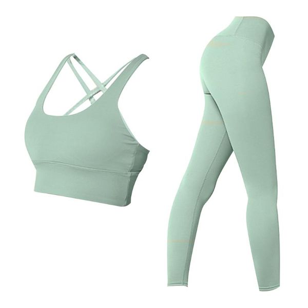 

yoga outfit 1 set and leggings quick-dry clothing sports vest high waist pants